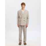 Linnenmix - Blazer - Groen - Relaxed Fit