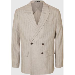 Linnenmix - Blazer - Groen - Relaxed Fit