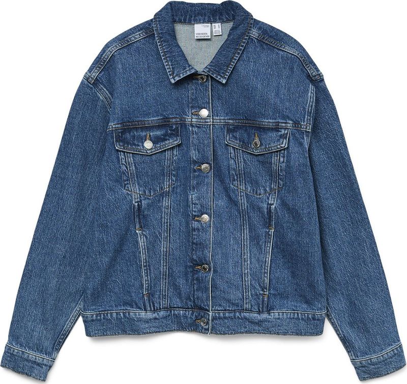 Spijkerjas - Blauw - Katoenmix - Knoopsluiting