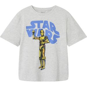 Name It - Nkmmalec Starwars Nreg Ss Top - Lichtgrijs - T-shirt - Korte Mouwen