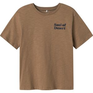 Name It - Nkmjolal Ss Nreg Top Box - T-shirt - Walnoot - Kinderen