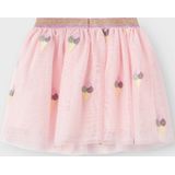 Tule Rok - All-over Print - Geweven Stof - Glitter Detail - Geborduurd - Elastische Taille