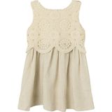 NAME IT MINI - A-Lijn Jurk - Mouwloos - Ronde Hals - Katoen/Linnen