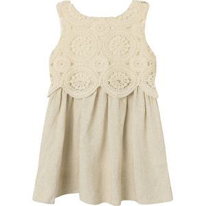 NAME IT MINI - A-Lijn Jurk - Mouwloos - Ronde Hals - Katoen/Linnen