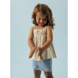 Peplum Top - Mouwloos - Geweven Stof - Vierkante Hals - Loose Fit