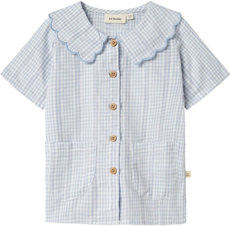 Biologisch Katoen - Overhemd - Licht Blauw - Geweven Stof - Korte Mouwen