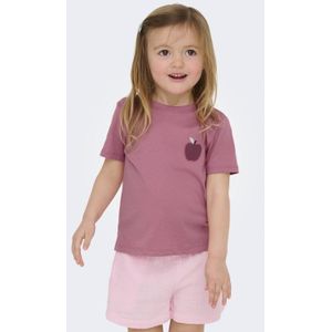 ONLY - KIDS ONLY MINI - T-shirt - Donkerroze - 100% Katoen