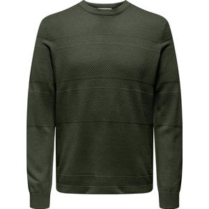 Only & Sons - Onsmalik Reg 12 - Trui - Olive Night/Melange - Mannen