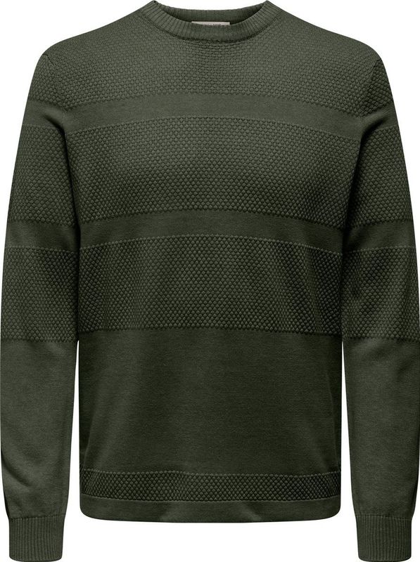 Only & Sons - Onsmalik Reg 12 - Trui - Olive Night/Melange - Mannen