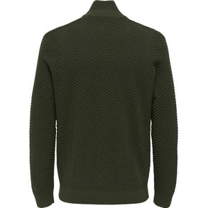 Gebreide Pullover - Hoge Hals - Lange Mouwen - Halve Ritssluiting - Regular Fit