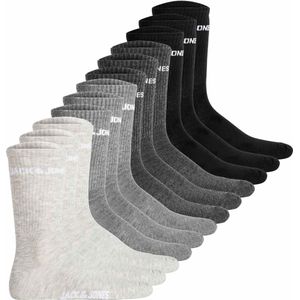 Jack & Jones - JACLOGO - Sportsokken - Zwart/Grijs - 12 Stuks