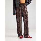 Pieces - Pcflora Hw Wide Pants - Broek - Zwart/Leopard - 100% Gerecycled Polyester