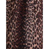 Pieces - Pcflora Hw Wide Pants - Broek - Zwart/Leopard - 100% Gerecycled Polyester