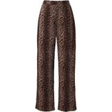 Pieces - Pcflora Hw Wide Pants - Broek - Zwart/Leopard - 100% Gerecycled Polyester