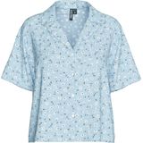 Blouse - Print - Viscose - Halflange Mouwen - Knoopsluiting