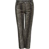 ONLY Carmakoma - Wijde Broek - Beige - Zwarte Luipaardprint - 5-Pocketmodel