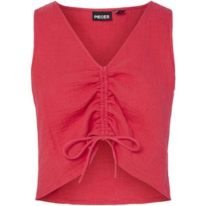 Blouse - Cropped - Wit - Katoen - Mouwloos