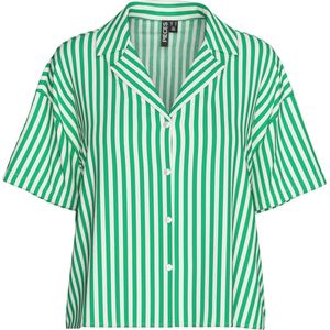 Pieces - Shirt - Gestreept - Resortkraag - Halflange Mouwen