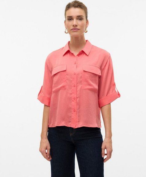Vero Moda - Vmfabiana T-shirt - Tea Rose - 3/4 Mouw - Dames