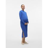 Mamalicious - Zwangerschapsjurk - Ribstructuur - Blauw - Polyester/Viscose