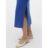 Mamalicious - Zwangerschapsjurk - Ribstructuur - Blauw - Polyester/Viscose