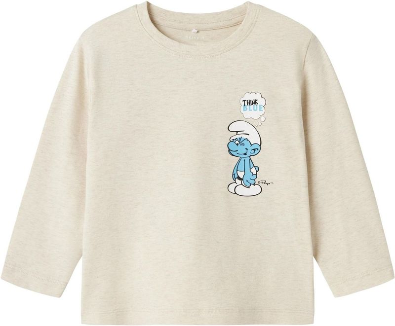 NAME IT Jongens Nmmfys Smurfs Nreg Ls Top Bfu, Peyote Melange, 104