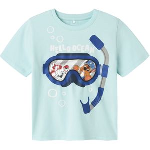 Paw Patrol - Top - Blauw - Jersey - Korte Mouwen - O-hals - 3D Detail