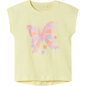 T-shirt - Jersey - O-hals - Kapmouwen - Regular Fit - Rubberen Print