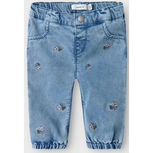 Jeans - NBFRose - Bloemenprint - Tapered - Light Washed - Lang