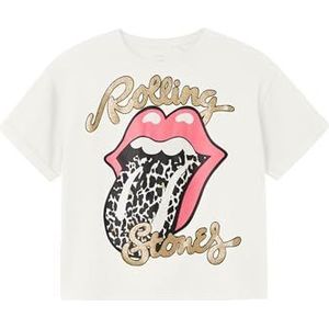 Name It - Nkffarda Rollngstones SS Nreg Top - T-shirt - Cloud Dancer - Kinderen