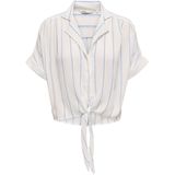 ONLY - ONLPAULA - Blouse - Blauw/Wit - Viscose, Gestreept, Knoopsluiting