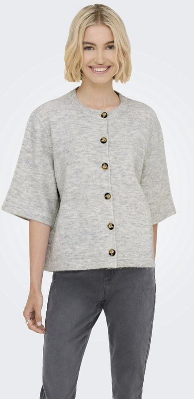 Only - ONLCAMILLA - Vest - Lichtgrijs - Knoopsluiting - Halve Armlengte