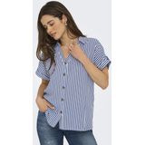 Blouse - Gestreept - Viscose - Kwartmouw - Normale Pasvorm