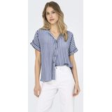 Blouse - Gestreept - Viscose - Kwartmouw - Normale Pasvorm