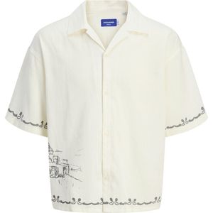 JACK & JONES Joracapulco AOP Resort Shirt Ss Jnr voor heren, cloud dancer, 152