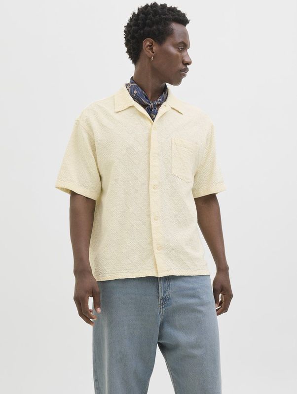 Jack & Jones - Jortavira Texture - Overhemd - Katoen - Korte Mouwen