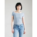 Vero Moda - Vmpoppy Ss Off Shoulder Top - Dusty Blue - 100% Katoen