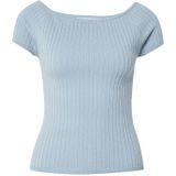 Vero Moda - Vmpoppy Ss Off Shoulder Top - Dusty Blue - 100% Katoen
