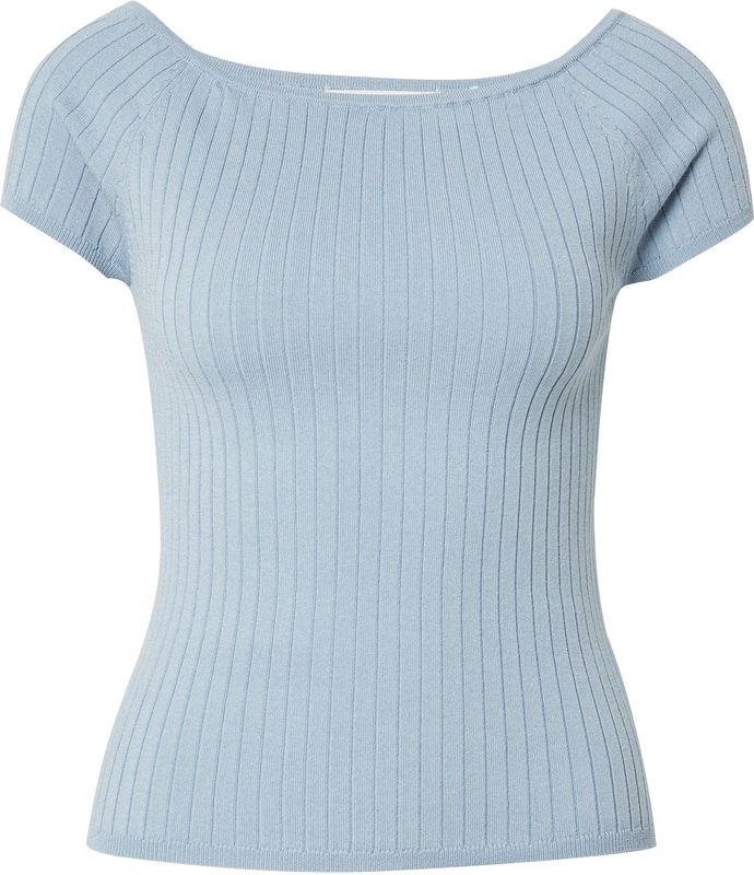 Vero Moda - Vmpoppy Ss Off Shoulder Top - Dusty Blue - 100% Katoen