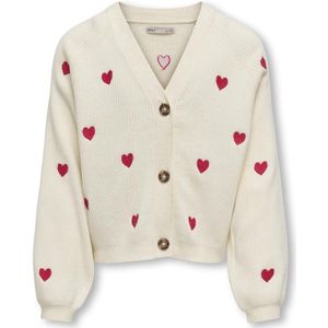 ONLY GIRLS Gebreid vest 'KOGDana'  crème / rood