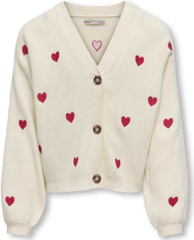 Kids Only Cardigan - Rib - Gebreid - KogDana - Birch/Verpakking  - Kids Only - 5-6 jaar (110-116) - Cardigan