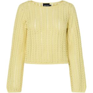 PIECES - PCSIRI LS Short Boatneck Knit - Gebreide Trui - Geel