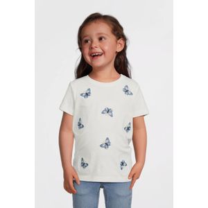 NAME IT - T-shirt - Wit - Blauw - Katoen - Korte Mouwen