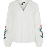 PIECES - PCSIKKA LS SHIRT MPA WVN BC - Blouse - Blauw - Geweven Stof - Lange Mouwen