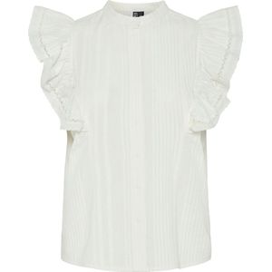 Blouse - Effen - Katoen - Opstaande Kraag - Knoopsluiting