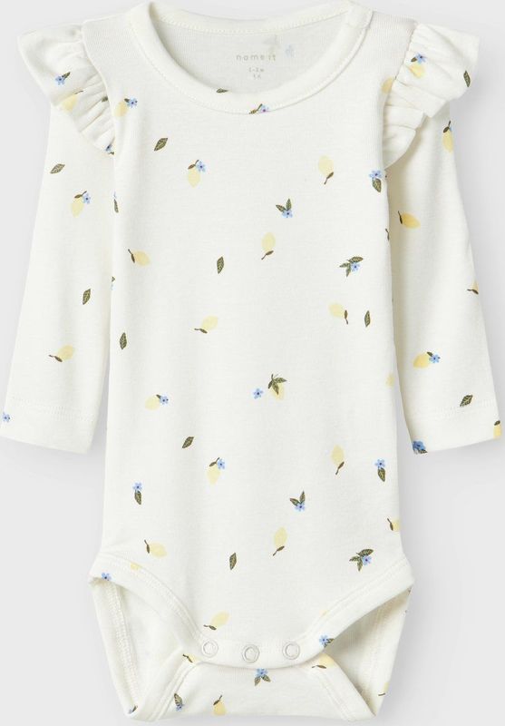 NAME IT - Romper - Offwhite Geel - Katoen - Ruches