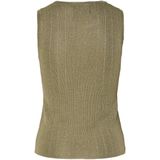 Pieces - Pcsalima Sl O-neck Knit Top - Sandshell/gold Lurex - Dames