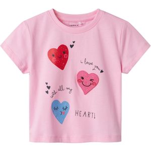 NAME IT Meisjes Nmfditto Nreg Ss Top Box, Pink Frosting, 116