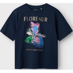 NAME IT - Nkfdukko Ss Nreg Top - Blousetop - Marineblauw - 1 Stuk