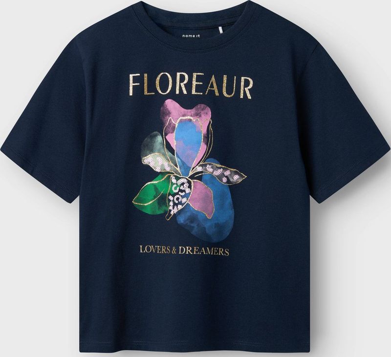 NAME IT - Nkfdukko Ss Nreg Top - Blousetop - Marineblauw - 1 Stuk